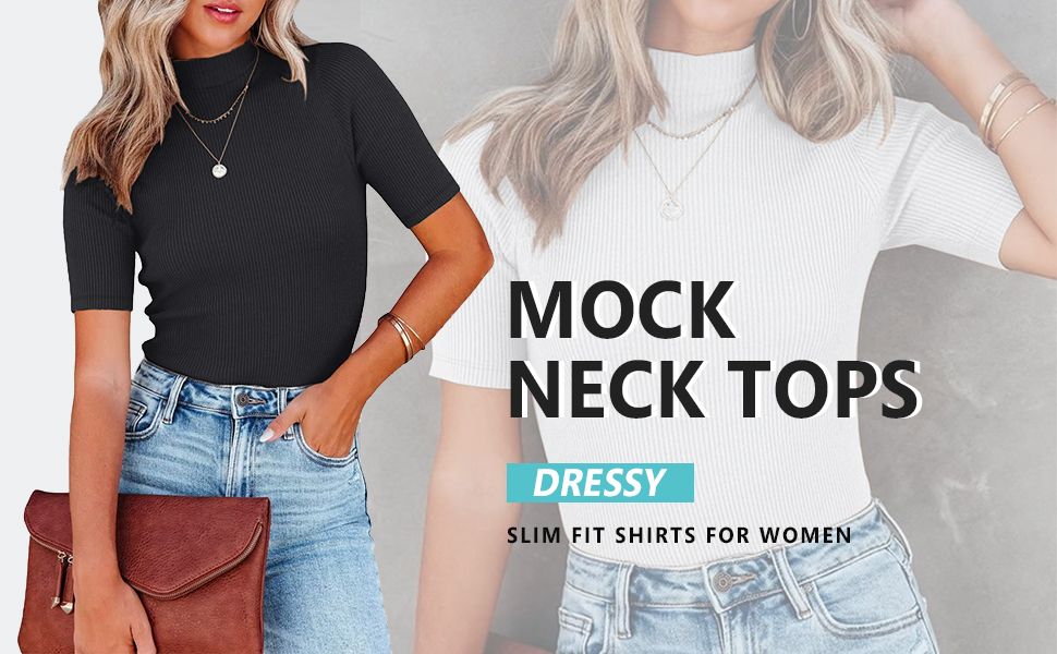 mock neck tops