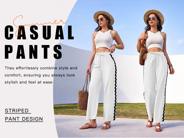 womens casual pants for women fashion trendy beach baggy pants high waisted wide straight leg y2k