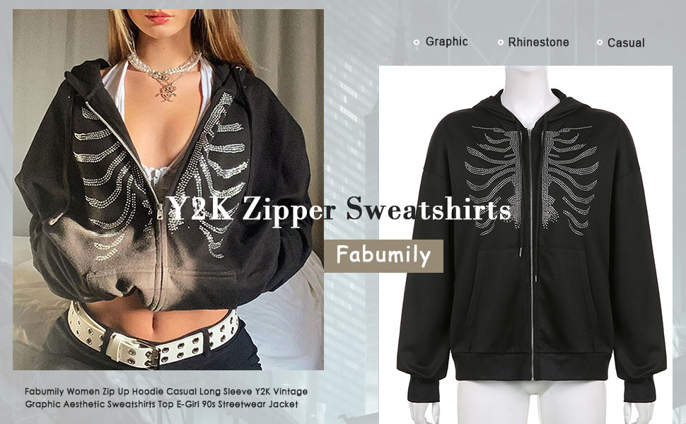 zip up y2k hoodie sweatshirts womens casual hooded jacket