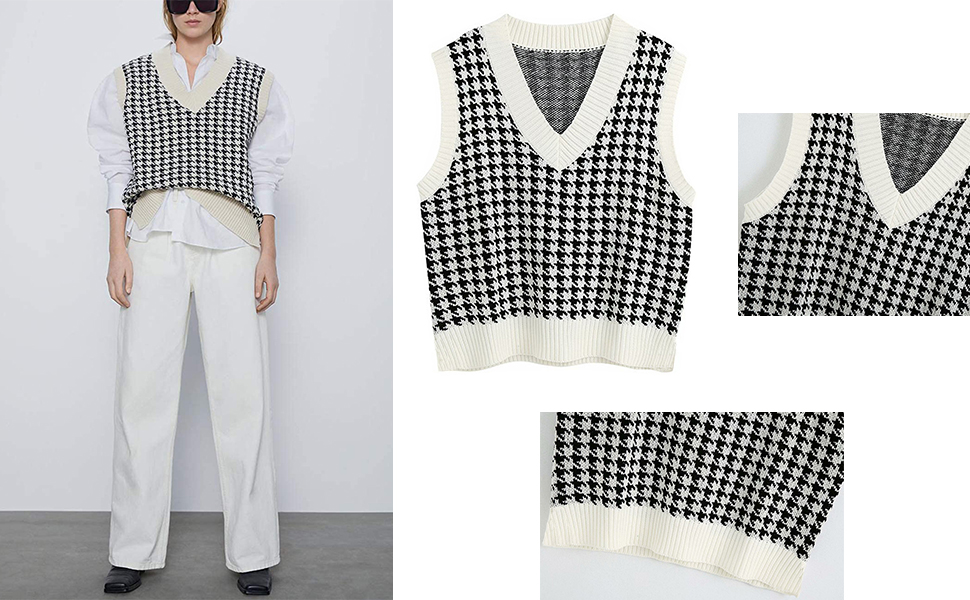 Loose V-Neck 90s Waistcoat Pullover Knitwear Top