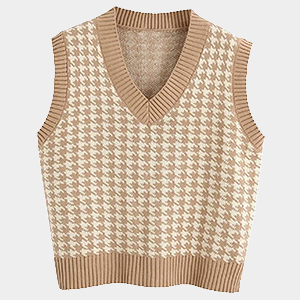 Preppy Style V-Neck Sleeveless Knit Pullover Sweater Vest