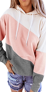 Long sleeves Color Block Hoodie