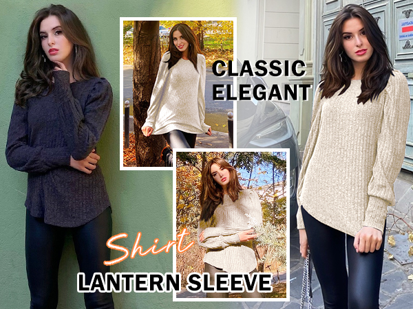 Lantern Sleeve Blouse Elegant