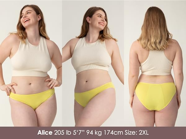 Neione period proof underwear for curvy woman