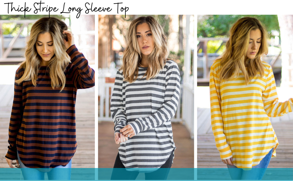 thick stripe long sleeve top