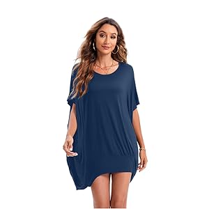 blue oversized tshirt dress for women