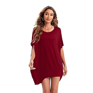 red oversized tshirt dress