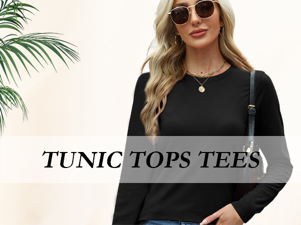 womens black tunic tops