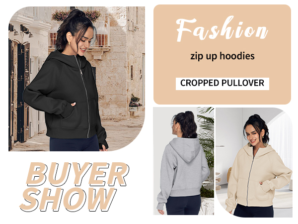 2023 Trendy Quarter Zip Up Sweatshirts Hooded Winter Clothes Fall Fashion