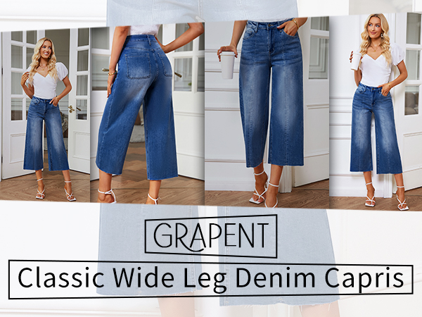 2023 Jean Capris for Women Wide Leg Jeans PAGHGCCGH