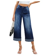 Cropped capri jeans for women