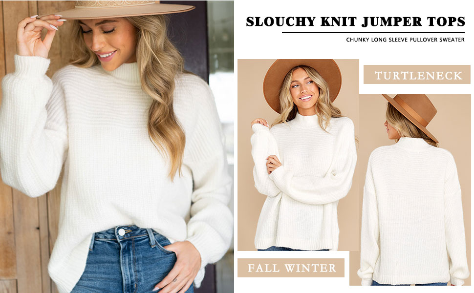 Turtleneck knit jumper tops