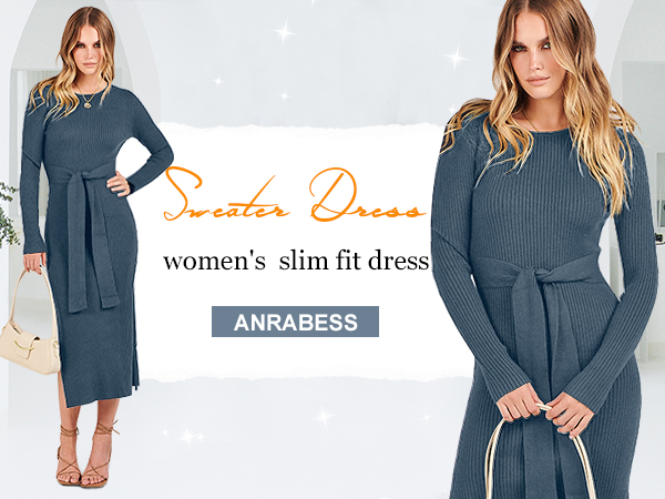 ANRABESS Women''s 2023 Midi Dress