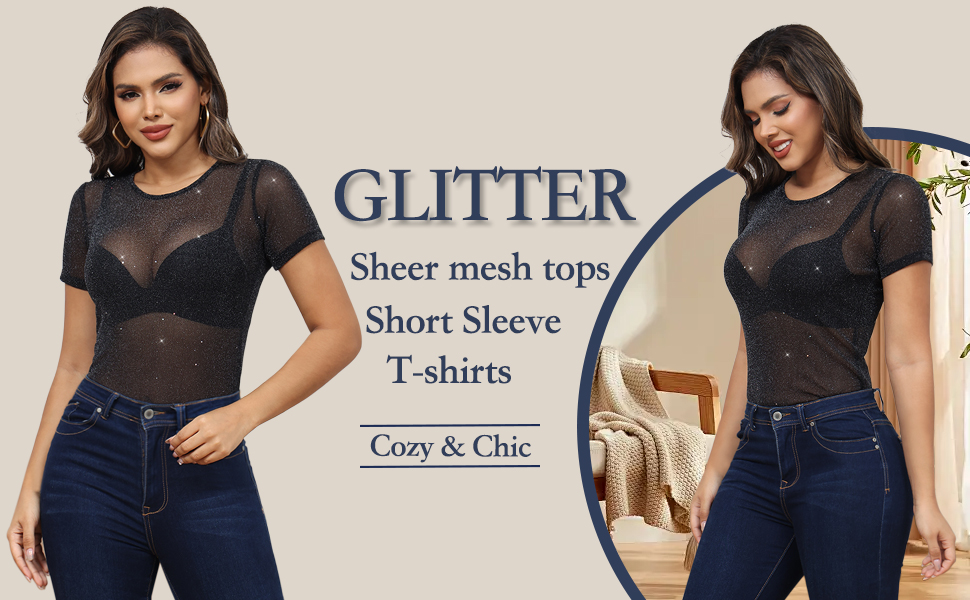 glitter sheer mesh