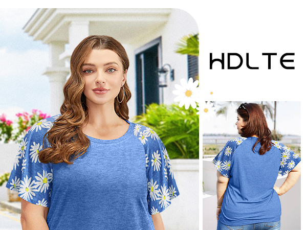 Daisy Bell Sleeve Plus Size Tunic Tops