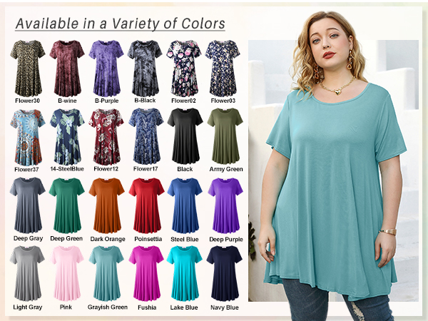 short sleeve tops for plus size women