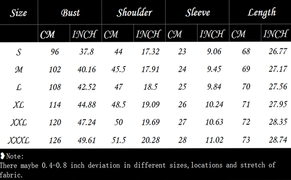 size chart