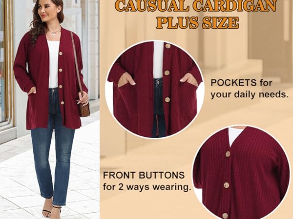 Womens Cardigan Open Front 