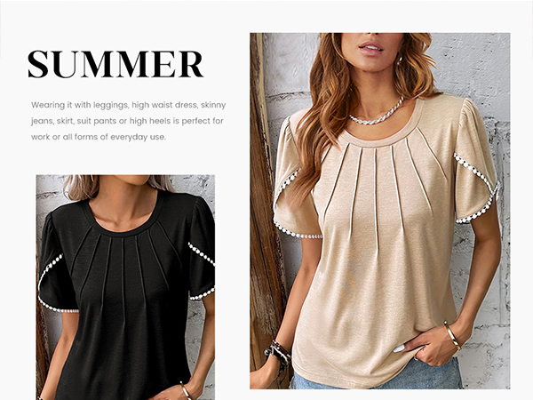 dressy crewneck t shirts for women