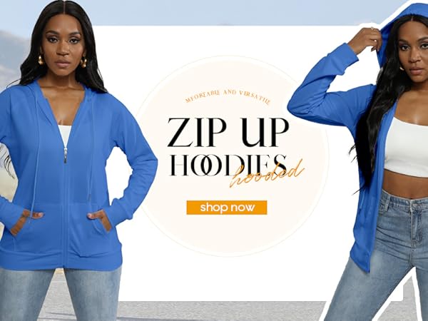 Nimsruc Zip Up Hoodies For Women