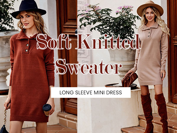 sweater dress winter dress button down turtleneck sweater cozy fall sweater dresses for women trendy