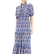 Smocked Short Sleeve Maxi Dress