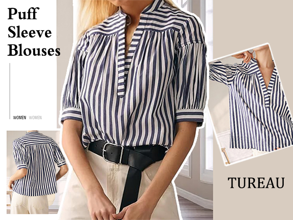 puff sleeve tops spring blouse striped shorts striped tshirt puff sleeve blouse puff sleeve top