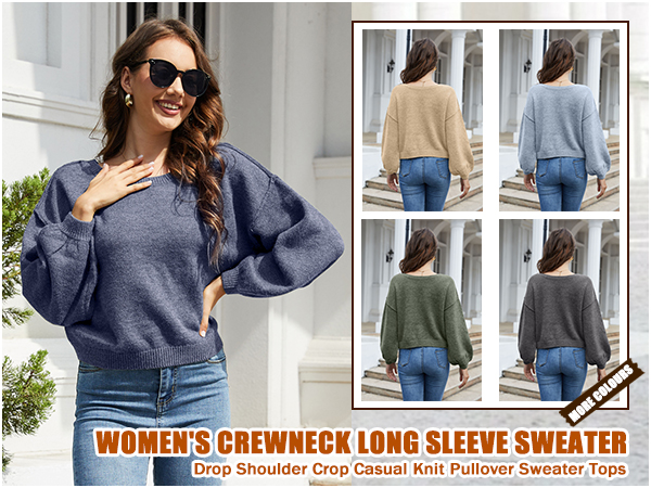 women drop sweater crop sweater