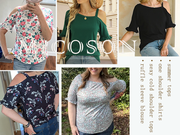 summer cold shoulder tops for women 