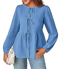 Tie Front Tops Blouse