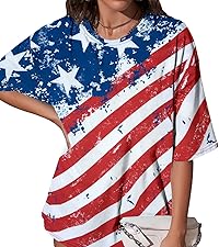 USA Flag Shirts Patriotic Shirt July 4th American Tops Star Stripes Tees Red White Blue Outfit