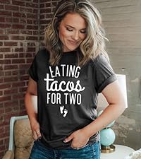 Eating Tacos for Two Maternity Shirt Graphic Letter Print Shirt Pregnancy Announcement Tees Tops