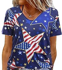 American Flag Shirt Women Patriotic Shirts 4th of July Tops USA Stars Stripe Button Down tees Shirt