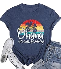 Hawaiian Shirts Ohana Means Family Shirt Hawaii Tropical Graphic Tees Tops Summer Beach Camp Shirts