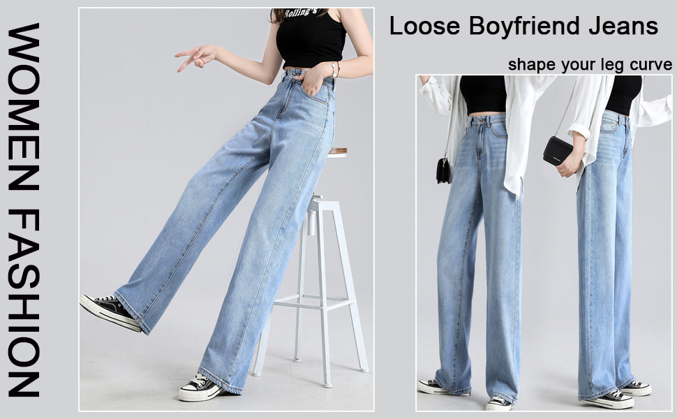 straight wide leg jeans for women