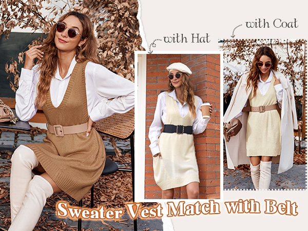 loose swing sweater vest dress