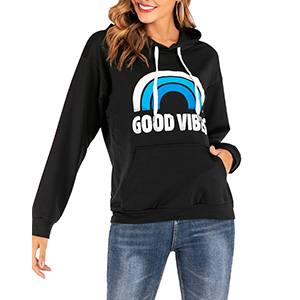 good vibes hoodie womens long sleeve hooded shirt women''s sweaters with hoodie womens hoody