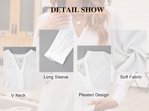 long sleeve pleated shirts