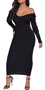 Off Shoulder Sweater Dress for Women