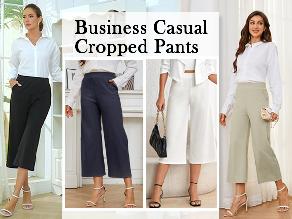 Black, Navy, White, Warm Beige Capris: Versatile, sophisticated, and stylish for all.