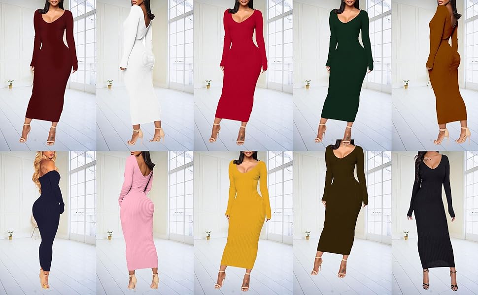 Off Shoulder Plus Size Work Business Sweater Dresses