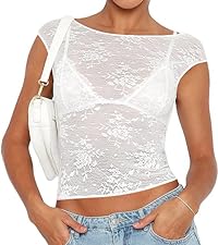 lace short sleeve crop top 