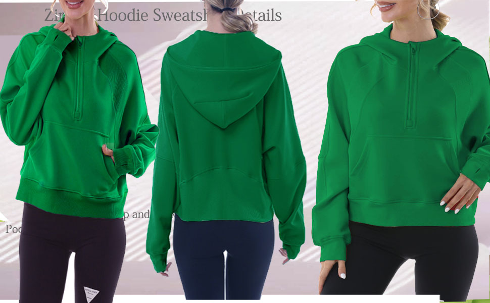 lady green colours zip up sweatshrit