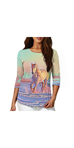 horse women tunic top