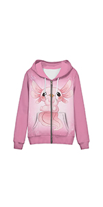 axolotl women zip up hoodies