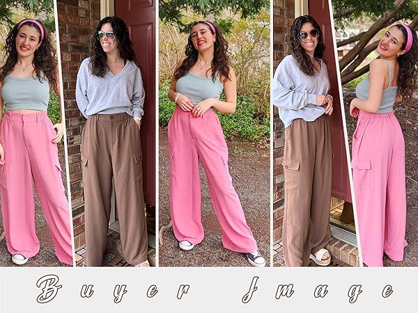 Wide Leg Cargo Pants for Women Baggy