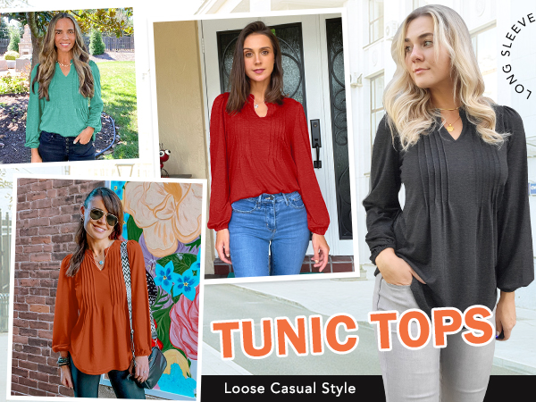 long sleeve tunic tops for women