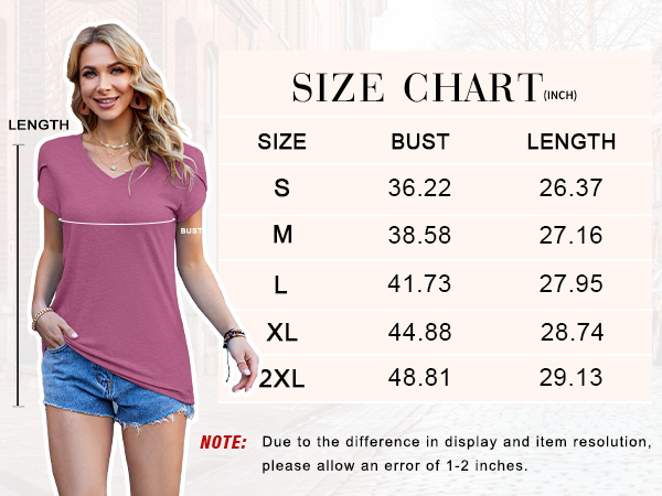 V Neck Fashion Tees 