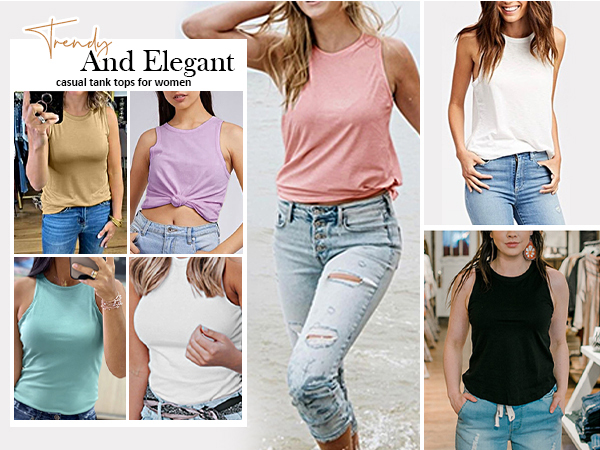 high neck tank tops for women