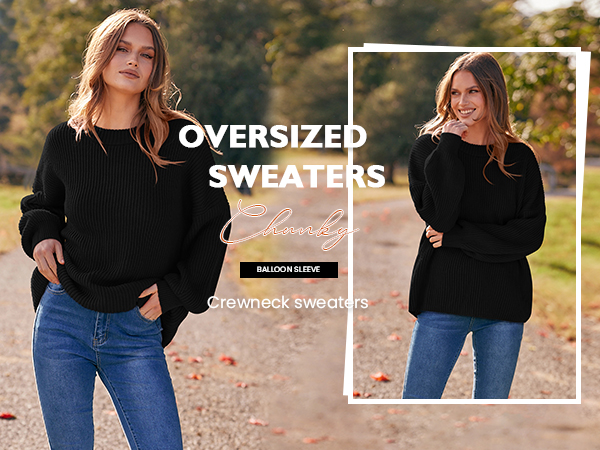 crew neck womens sweaters fall 2024 oversized sweater for women fall sweaters for women trendy